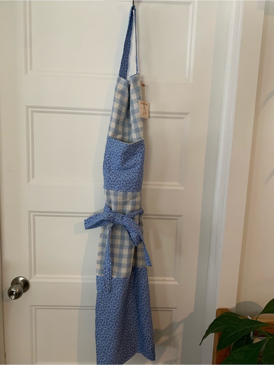 Les Trouve-Tout d'En Haut Other - Les Trouve-Tout d'En Haut , Handmade Blue Patchwork Kitchen Apron XL